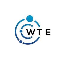 WTE letter technology logo design on white background. WTE creative initials letter IT logo concept. WTE letter design. vector