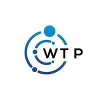 diseño de logotipo de tecnología de letra wtp sobre fondo blanco. wtp creative initials letter it logo concepto. diseño de letras wtp. vector