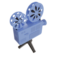 proiettore cinematografico 3d blu retrò png