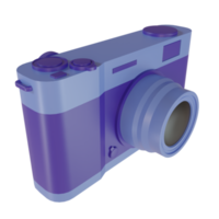Rendering 3D della fotocamera blu vintage png