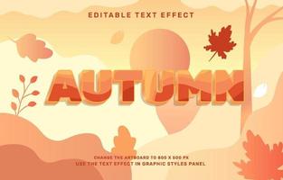 efecto de texto editable de otoño vector