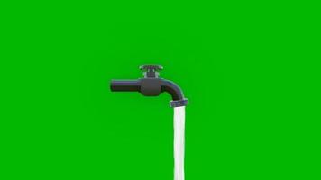 animação de tela verde de torneira de água flutuante video