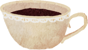 xícara de chá ou café em aquarela png