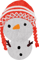 aquarela bonito boneco de neve engraçado png