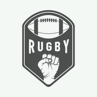 etiquetas, emblemas y logotipos de rugby y fútbol americano. arte Grafico. vector