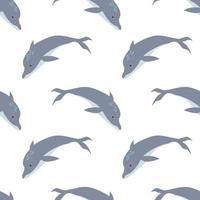 Dolphin seamless pattern background vector