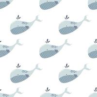 Whale seamless pattern background. vector