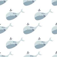 Whale seamless pattern background. vector