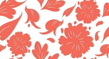 Abstract Flowers pattern  transparency background. vector