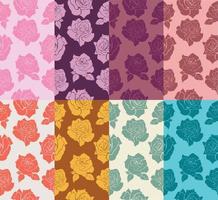 Silhouette rose seamless pattern. vector