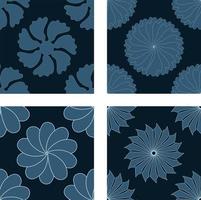 Abstract geometric flower pattern collection . vector