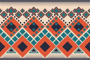 patrón geométrico étnico ikat sin costuras diseño tradicional para fondo, alfombra, papel tapiz, ropa, envoltura, batik, tela, ilustración vectorial. estilo de bordado. vector