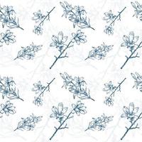 estampado de flores de época. patrón de flores transparente sobre fondo blanco. diseño para fondo, papel tapiz, ropa, envoltura, tela, ilustración vectorial. Estilo de bordado. vector