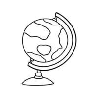 Monochrome picture, Globe, model of the globe on a stand, vector illustration in cartoon style on a white background