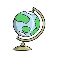 Globe, a model of the globe on a stand, vector illustration in cartoon style on a white background