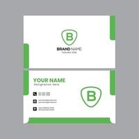 Professional Business Card For Your Brand or Company. Green Color Business Card Template. Minimal Business Card vector