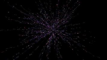 explosión de partículas brillantes en el espacio video