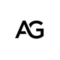 Abstract Initial Letter A and G Logo, awesome black style isolated on white Background Pro Vector