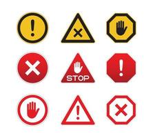 señal de advertencia, conjunto de señales de peligro de tráfico