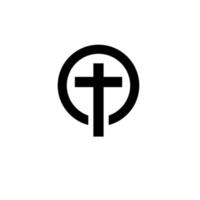 ilustración vectorial del logotipo cristiano. emblema con concepto de cruz con la vida comunitaria religiosa. elemento de diseño para póster, logotipo, insignia, signo pro vector
