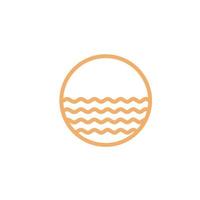 Letter O orange wave ocean abstract logo design Pro Vector