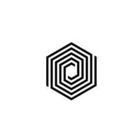 Abstract Cube Hexagon Logo Design Vector Illustration. Modern abstract hexagon vector logo or element design. Best for identity and logotypes. Simple shape. Pro Vector