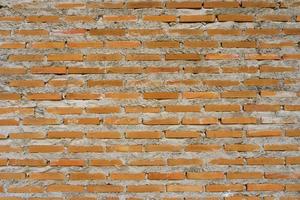 The textured background of the red brick wall is arranged in layers of the construction of the house flap. photo