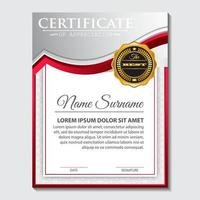 Modern certificate template in gradation and gold colors, luxury and modern style and award style vector image.