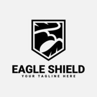 Eagle Shield Template Logo Design With Black Color vector