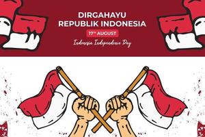 Indonesian Independence Day Greeting Background Design, Suitable For Poster, Banner, Greeting Card, Etc. vector