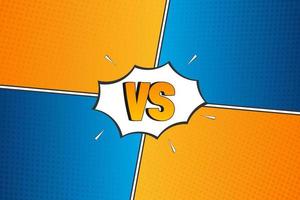 Vector versus fight comic pop art background design yellow and blue color