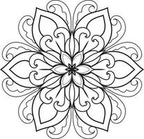 Circular Flower Mandala on White Free Vector