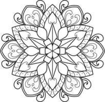 Circular Flower Mandala on White Free Vector