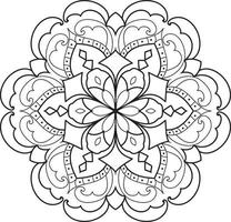 mandala de flor circular en vector libre blanco