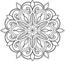 Black and white circle mandala flower Pro  Vector