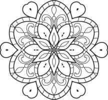Black and white circle mandala flower Pro  Vector