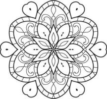 Black and white circle mandala flower Pro  Vector