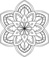 Circular Flower Mandala on White Free Vector