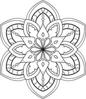 Circular Flower Mandala on White Free Vector