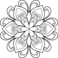 Circular Flower Mandala on White Free Vector