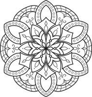 Black and white circle mandala flower Pro  Vector