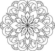 Black and white circle mandala flower Pro  Vector