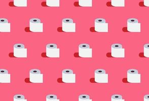 Roll of toilet paper seamless pattern and healthy paper roll concept flat vector illustration.