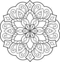 Black and white circle mandala flower Pro  Vector