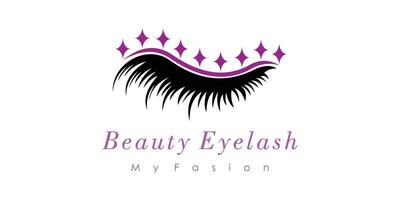 Eyelash extension logo design template for beauty salon with creative concept vector