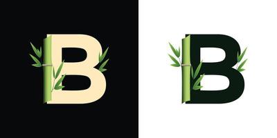 b diseño de icono de logotipo de bambú con letras basadas en iniciales creativas de plantilla vector