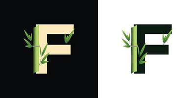 f diseño de icono de logotipo de bambú con letras basadas en iniciales creativas de plantilla vector