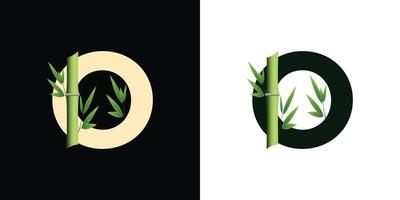 o bamboo logo icon design with template creative initials based lettes vector