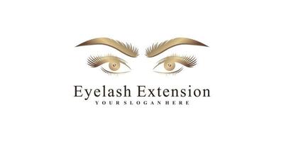 Eyelash extension logo design template for beauty salon with creative concept vector