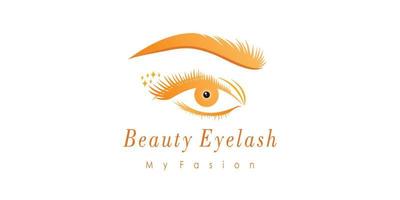 Eyelash extension logo design template for beauty salon with creative concept vector